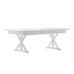 Mesa de comedor plegable rectangular rústica antigua de pino macizo de 7' x 40