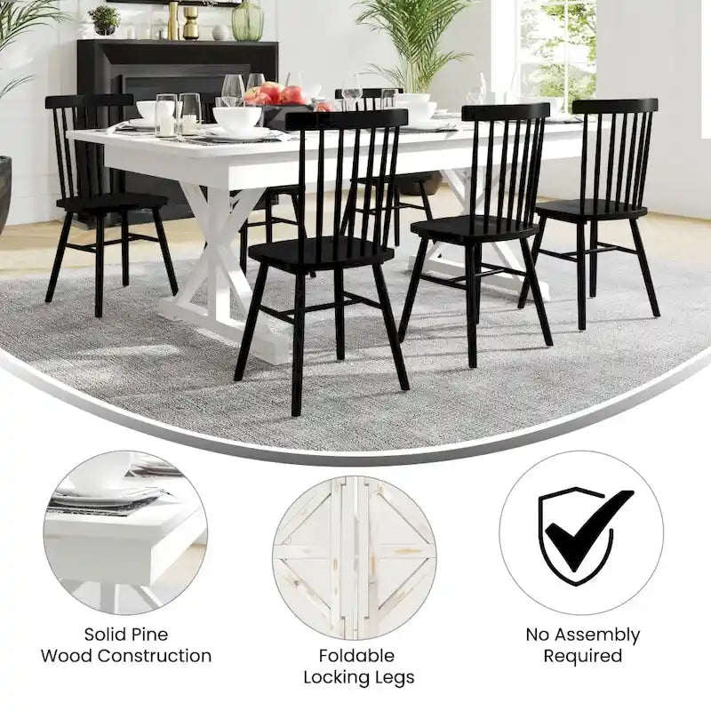 Mesa de comedor plegable rectangular rústica antigua de pino macizo de 7' x 40