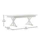 Mesa de comedor plegable rectangular rústica antigua de pino macizo de 7' x 40