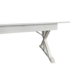 Mesa de comedor plegable rectangular rústica antigua de pino macizo de 7' x 40