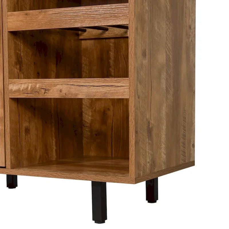 Aparador y mueble bar con almacenamiento abierto y cerrado