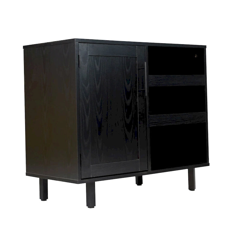 Aparador y mueble bar con almacenamiento abierto y cerrado