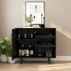 Aparador y mueble bar con almacenamiento abierto y cerrado