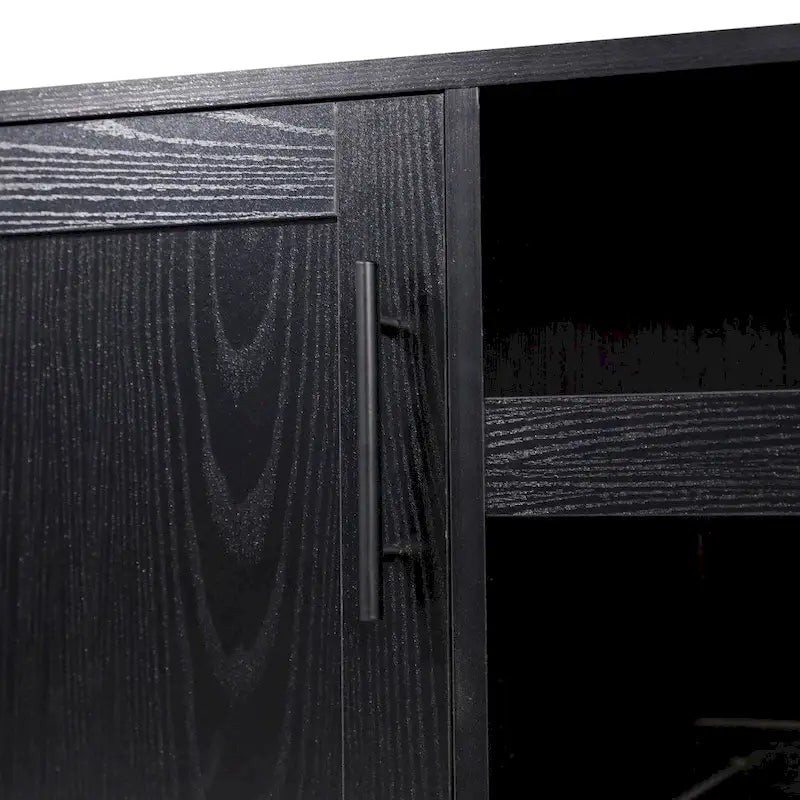 Aparador y mueble bar con almacenamiento abierto y cerrado