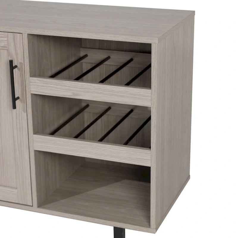 Aparador y mueble bar con almacenamiento abierto y cerrado