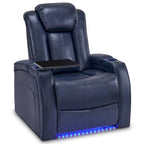 Sillón reclinable eléctrico, butaca de cine en casa con reposacabezas ajustable y mesa auxiliar HTS422