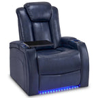Sillón reclinable eléctrico, butaca de cine en casa con reposacabezas ajustable y mesa auxiliar HTS422
