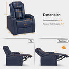 Sillón reclinable eléctrico, butaca de cine en casa con reposacabezas ajustable y mesa auxiliar HTS422