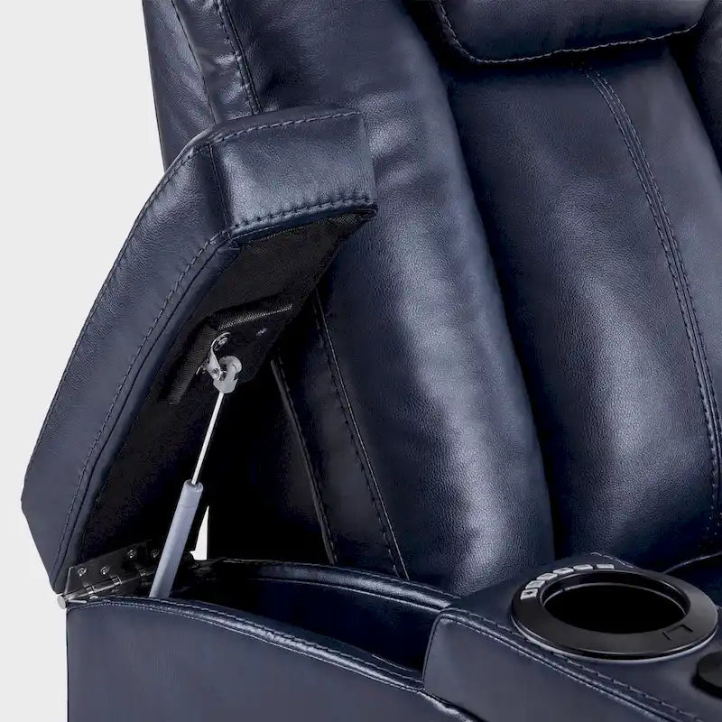 Sillón reclinable eléctrico, butaca de cine en casa con reposacabezas ajustable y mesa auxiliar HTS422
