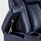 Sillón reclinable eléctrico, butaca de cine en casa con reposacabezas ajustable y mesa auxiliar HTS422