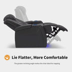 Sillón reclinable eléctrico, butaca de cine en casa con reposacabezas ajustable y mesa auxiliar HTS422