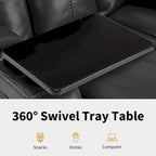 Sillón reclinable eléctrico, butaca de cine en casa con reposacabezas ajustable y mesa auxiliar HTS422