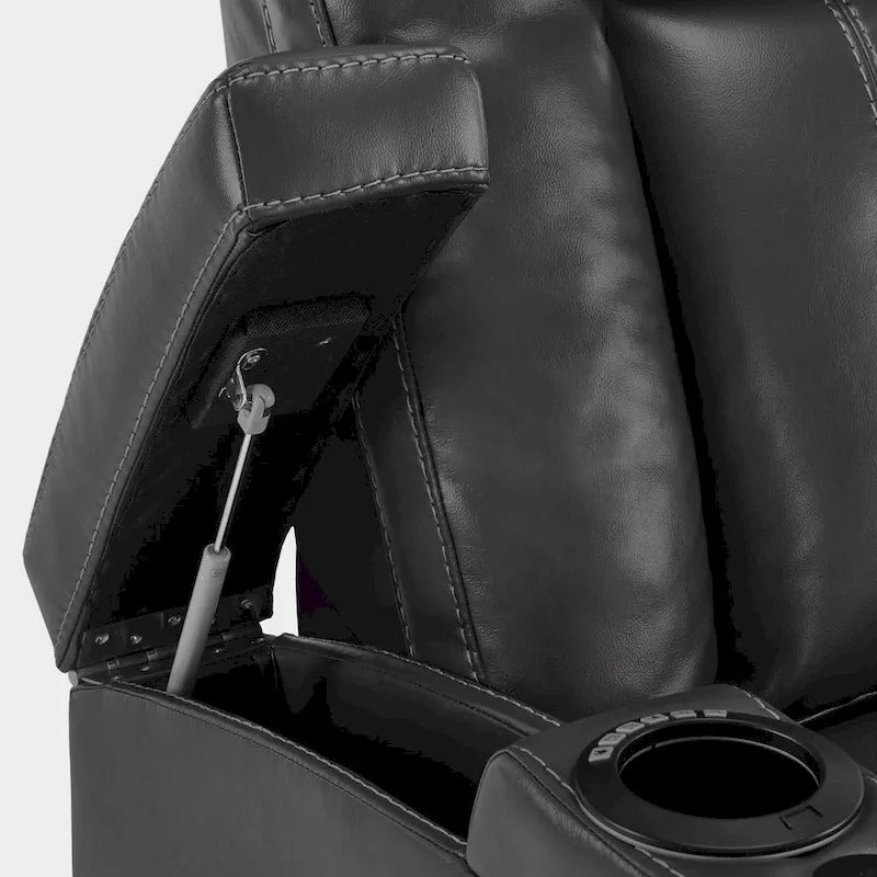 Sillón reclinable eléctrico, butaca de cine en casa con reposacabezas ajustable y mesa auxiliar HTS422