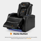 Sillón reclinable eléctrico, butaca de cine en casa con reposacabezas ajustable y mesa auxiliar HTS422