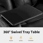Sillón reclinable eléctrico, butaca de cine en casa con reposacabezas ajustable y mesa auxiliar HTS422