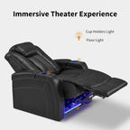 Sillón reclinable eléctrico, butaca de cine en casa con reposacabezas ajustable y mesa auxiliar HTS422