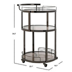 Carro de bar redondo de 3 niveles - 22.1 x 19.7 x 34.3 - 22Anx20Pox34Al
