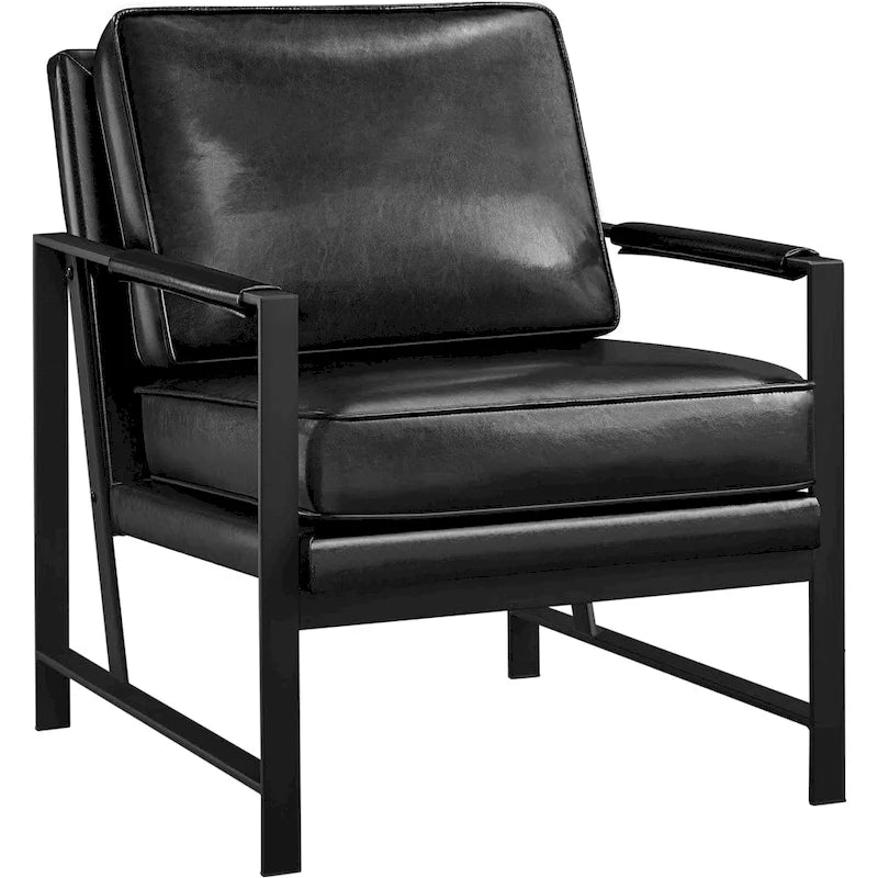 Sillón decorativo retro de piel sintética