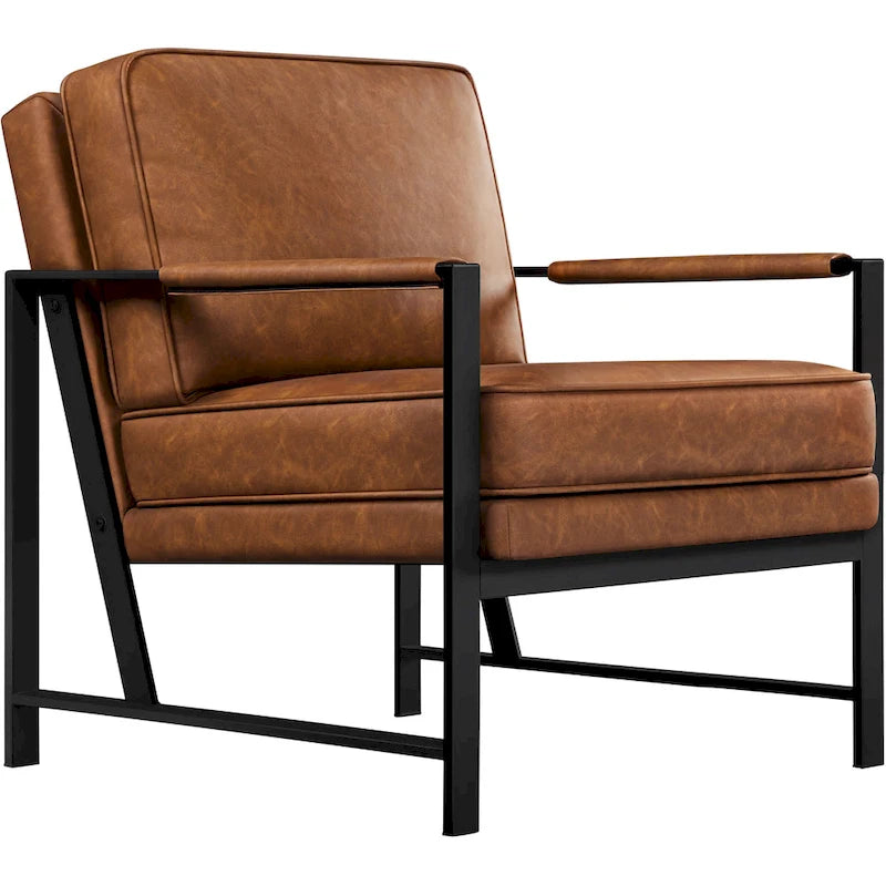 Sillón decorativo retro de piel sintética