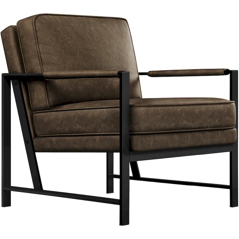 Sillón decorativo retro de piel sintética