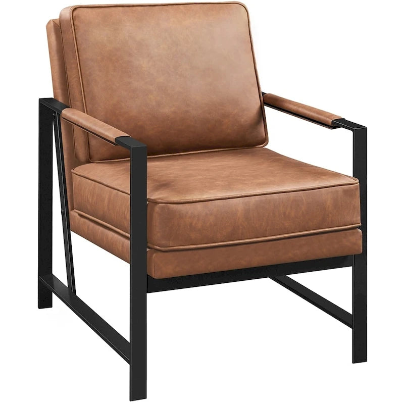Sillón decorativo retro de piel sintética