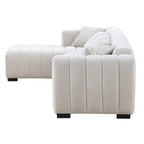 Sofá modular tapizado en terciopelo con capitoné y chaise longue izquierda