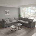 Sofá Seccional Modular Convertible, Sofá Esquinero de 5 Plazas con Almohadas, 2 Sofás Minimalistas de 120,45 para Sala de Estar