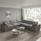 Sofá Seccional Modular Convertible, Sofá Esquinero de 5 Plazas con Almohadas, 2 Sofás Minimalistas de 120,45 para Sala de Estar