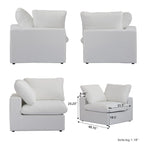 Sofá Seccional Modular Convertible, Sofá Esquinero de 5 Plazas con Almohadas, 2 Sofás Minimalistas de 120,45 para Sala de Estar