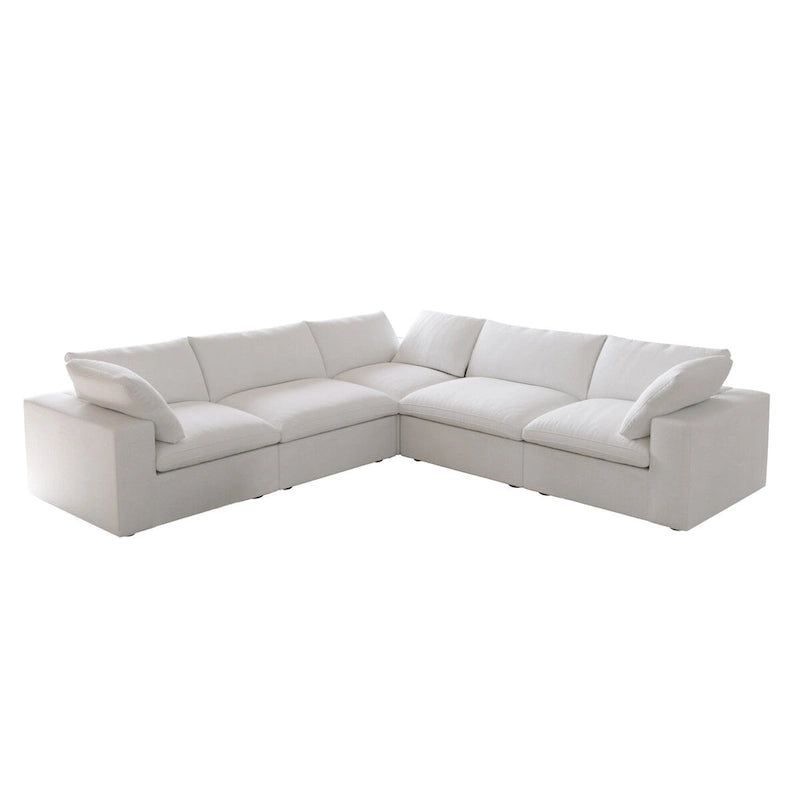 Sofá Seccional Modular Convertible, Sofá Esquinero de 5 Plazas con Almohadas, 2 Sofás Minimalistas de 120,45 para Sala de Estar