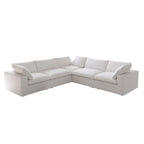 Sofá Seccional Modular Convertible, Sofá Esquinero de 5 Plazas con Almohadas, 2 Sofás Minimalistas de 120,45 para Sala de Estar