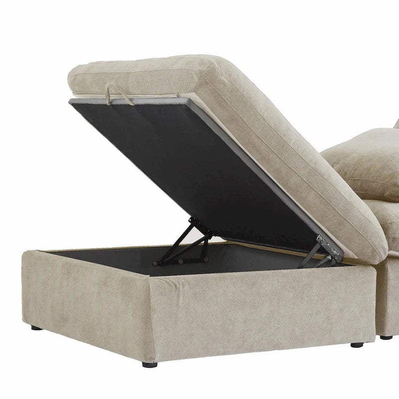 Sofá Seccional Modular Convertible, Sofá Esquinero de 5 Plazas con Almohadas, 2 Sofás Minimalistas de 120,45 para Sala de Estar
