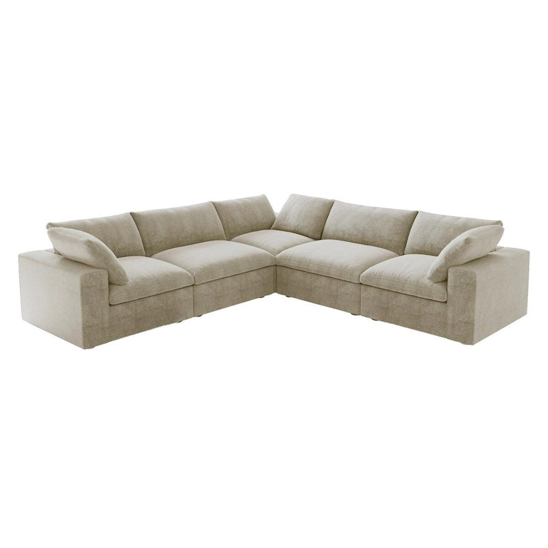Sofá Seccional Modular Convertible, Sofá Esquinero de 5 Plazas con Almohadas, 2 Sofás Minimalistas de 120,45 para Sala de Estar