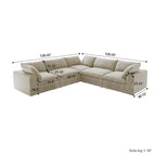 Sofá Seccional Modular Convertible, Sofá Esquinero de 5 Plazas con Almohadas, 2 Sofás Minimalistas de 120,45 para Sala de Estar