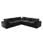 Sofá Seccional Modular Convertible, Sofá Esquinero de 5 Plazas con Almohadas, 2 Sofás Minimalistas de 120,45 para Sala de Estar