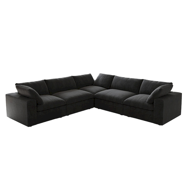 Sofá Seccional Modular Convertible, Sofá Esquinero de 5 Plazas con Almohadas, 2 Sofás Minimalistas de 120,45 para Sala de Estar