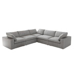 Sofá Seccional Modular Convertible, Sofá Esquinero de 5 Plazas con Almohadas, 2 Sofás Minimalistas de 120,45 para Sala de Estar