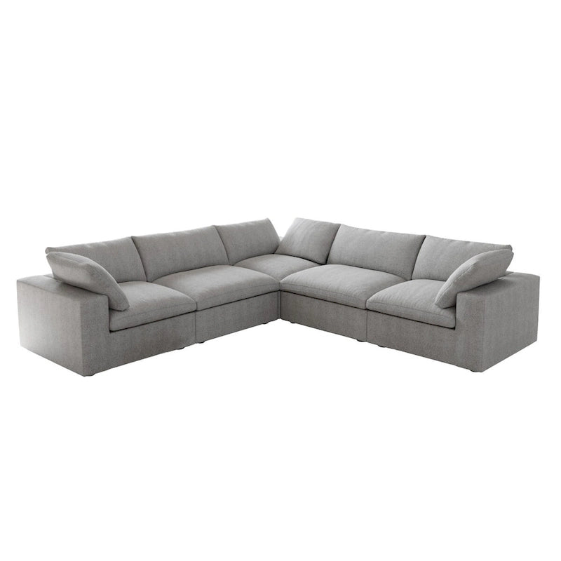 Sofá Seccional Modular Convertible, Sofá Esquinero de 5 Plazas con Almohadas, 2 Sofás Minimalistas de 120,45 para Sala de Estar
