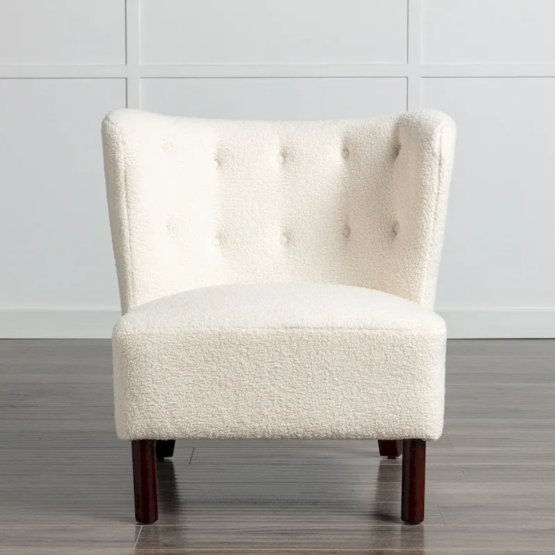 Sillón sin brazos tapizado, sofá individual, silla de lectura moderna para sala de estar, dormitorio