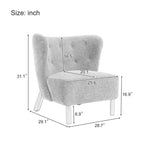 Sillón sin brazos tapizado, sofá individual, silla de lectura moderna para sala de estar, dormitorio