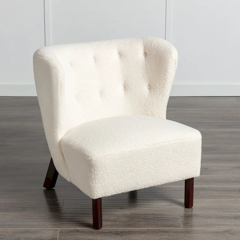 Sillón sin brazos tapizado, sofá individual, silla de lectura moderna para sala de estar, dormitorio