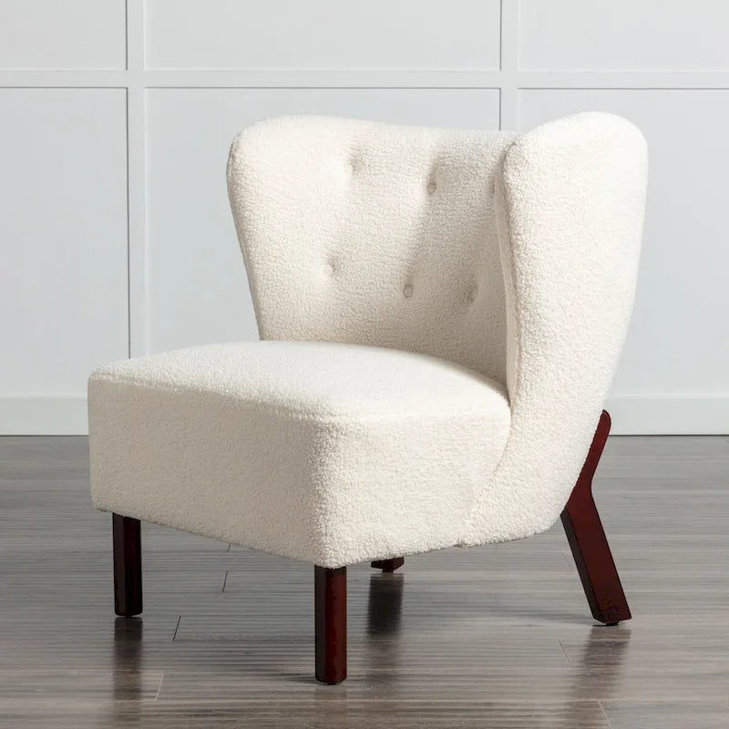 Sillón sin brazos tapizado, sofá individual, silla de lectura moderna para sala de estar, dormitorio