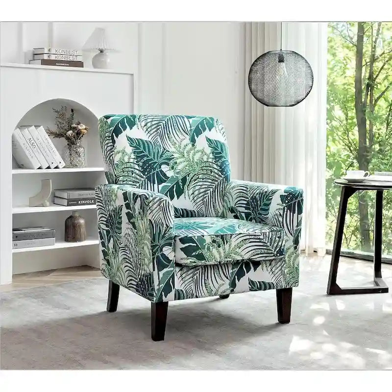 Sillón decorativo contemporáneo con estructura de madera de abedul y tapicería de microfibra