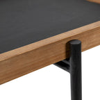 Mesa auxiliar de madera y hierro - 19.75x13.5x23.25