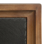 Mesa auxiliar de madera y hierro - 19.75x13.5x23.25