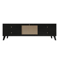 Mueble TV Consola Negro Moderno de Mediados de Siglo