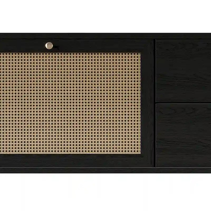 Mueble TV Consola Negro Moderno de Mediados de Siglo