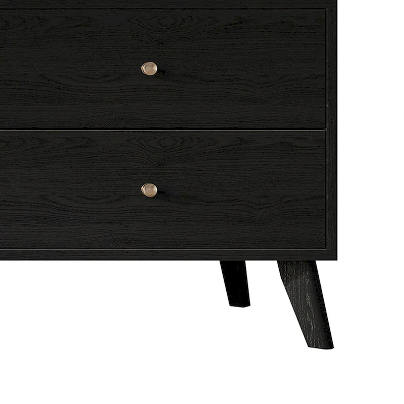 Mueble TV Consola Negro Moderno de Mediados de Siglo