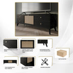 Mueble TV Consola Negro Moderno de Mediados de Siglo