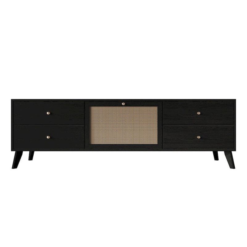 Mueble TV Consola Negro Moderno de Mediados de Siglo